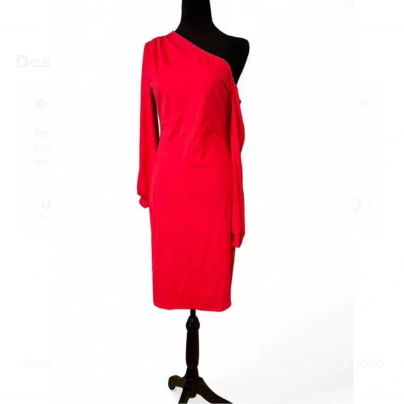 Elegant Red Off-Shoulder Dress  size M - Picture 4 of 6